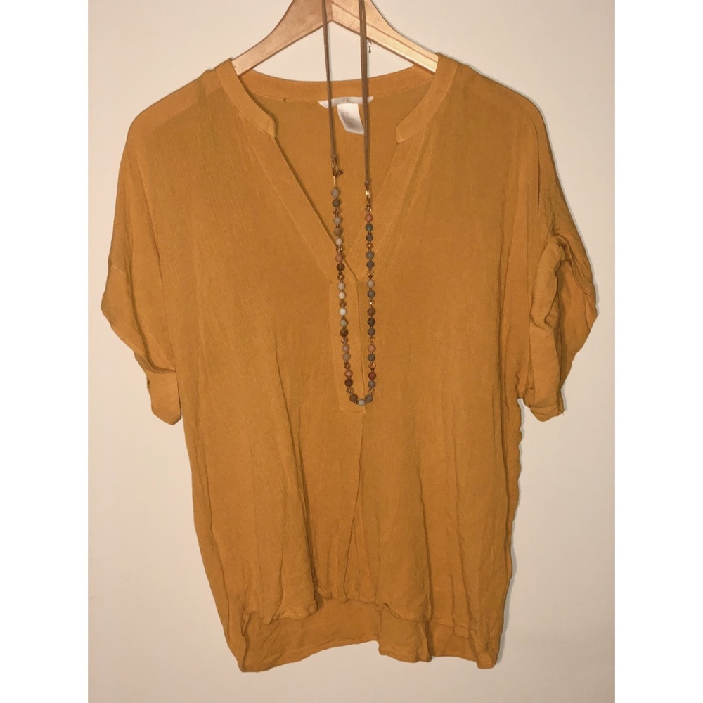 H&M mustard blouse